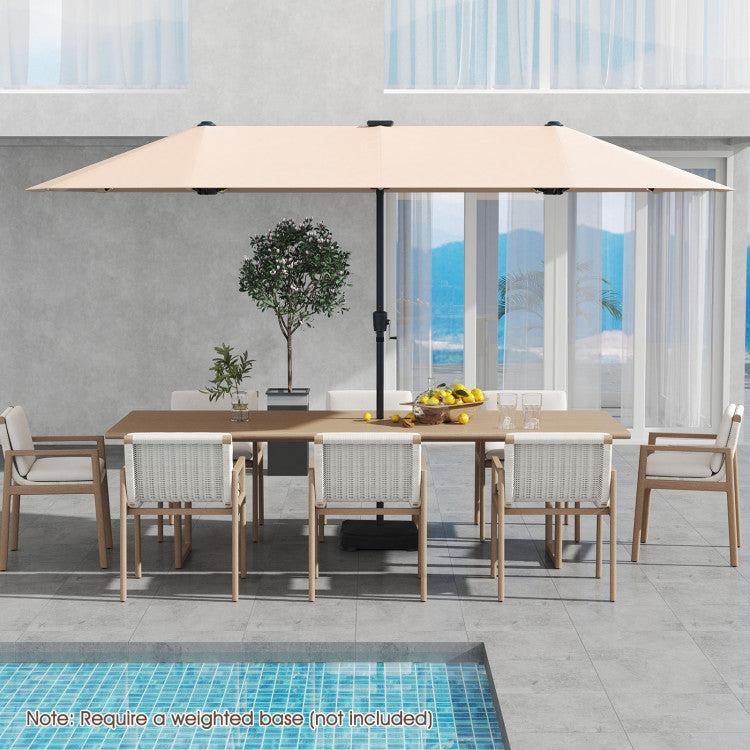 13 Feet Large Patio Umbrella Outdoor Double-Sided Table Market Umbrella with Crank Handle