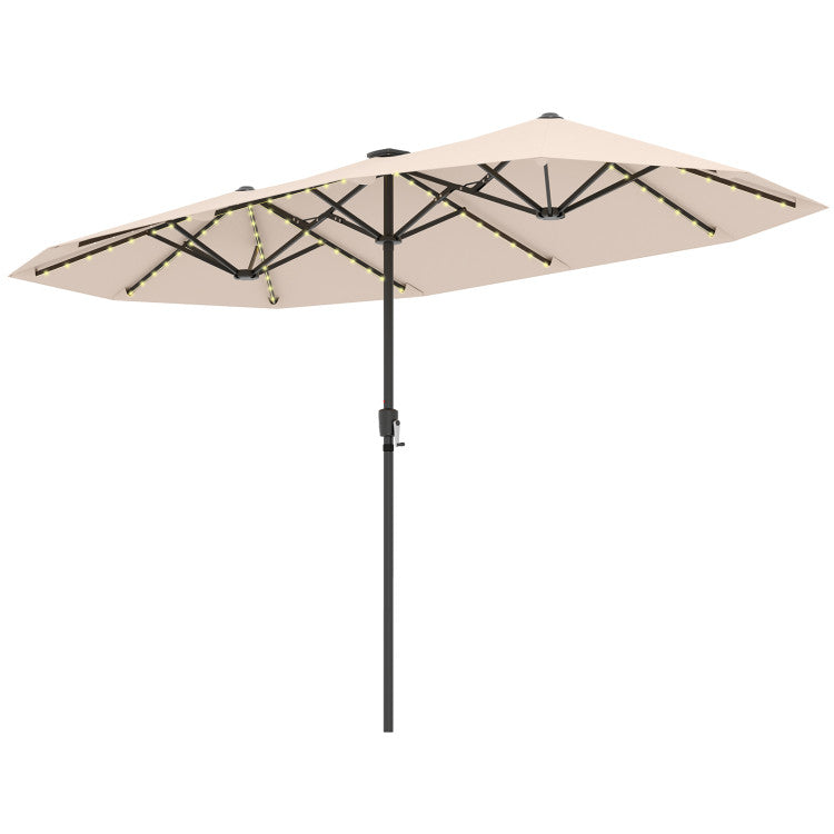 13 Feet Large Patio Umbrella Outdoor Double-Sided Table Market Umbrella with Crank Handle