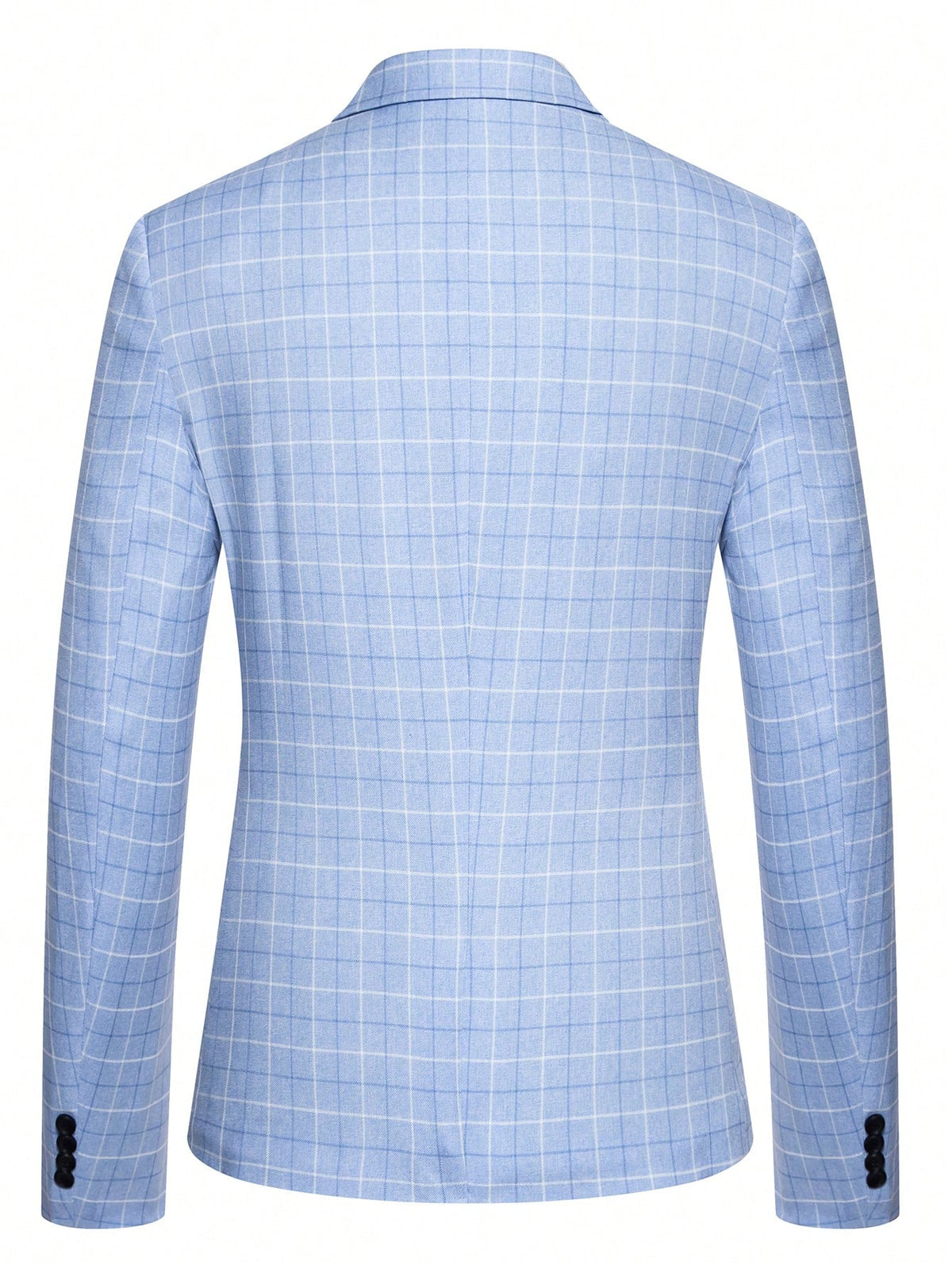 Men's  Plaid Print Single Button Blazer