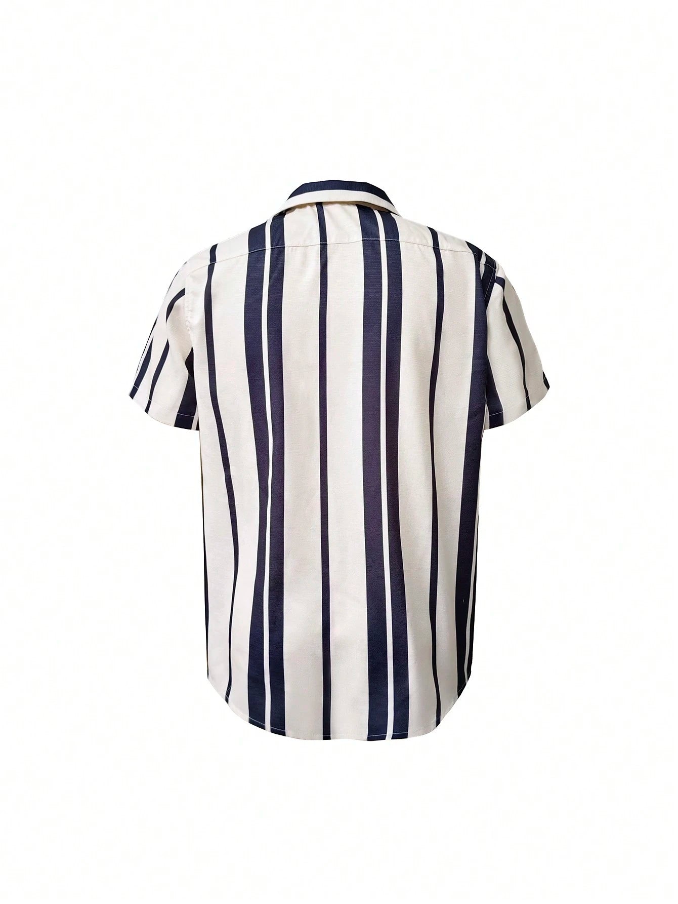 Men's Striped Button-Down Short Sleeve Shirt