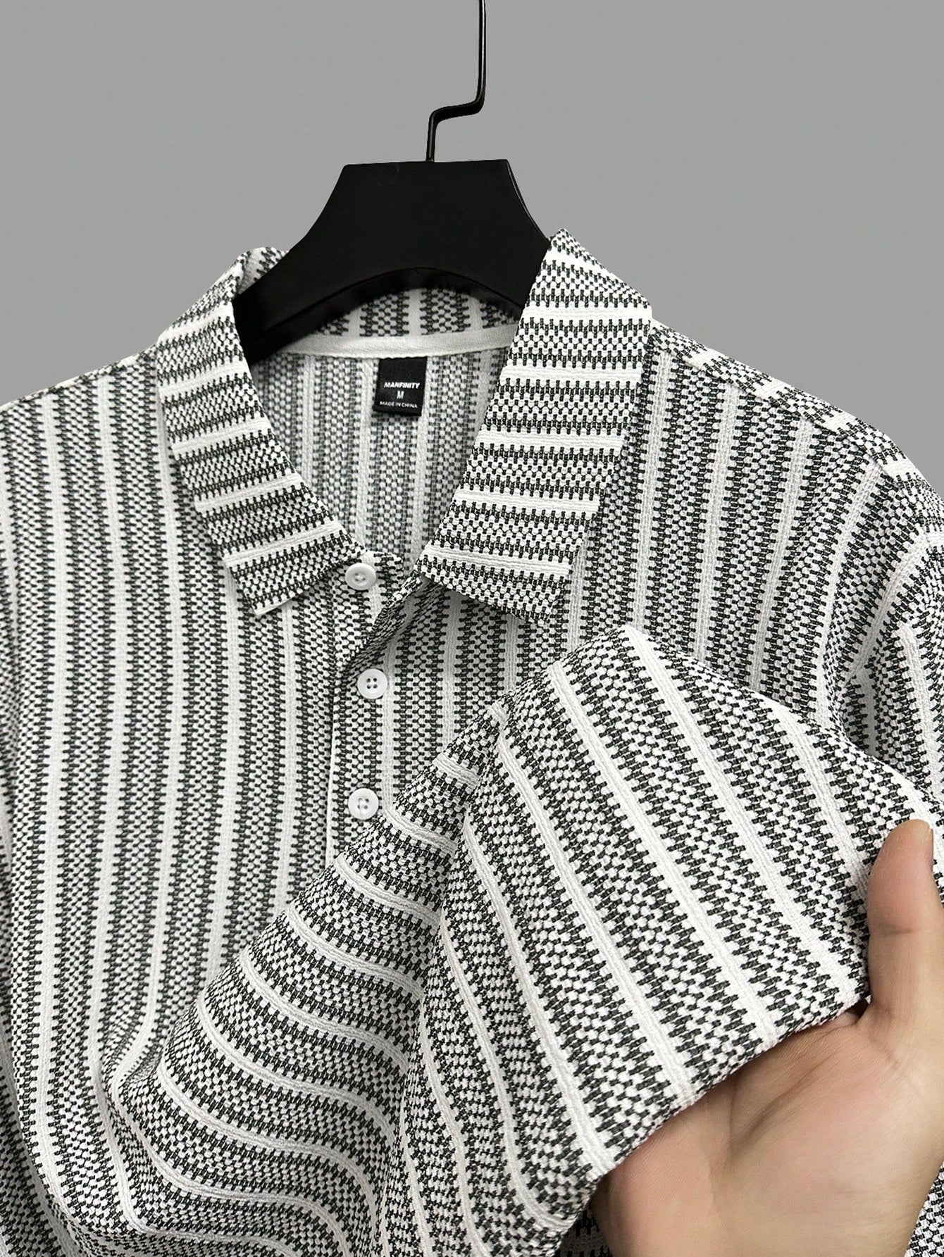 Men's Summer Casual Striped Short Sleeve Polo Shirt