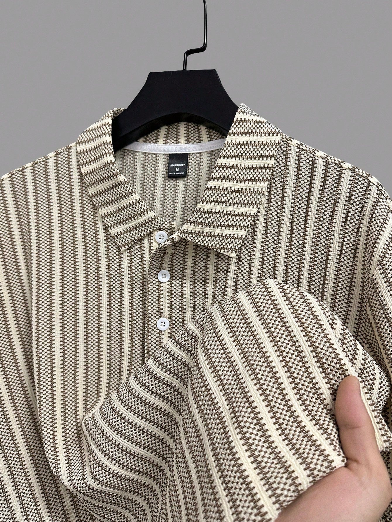 Men's Summer Casual Striped Short Sleeve Polo Shirt