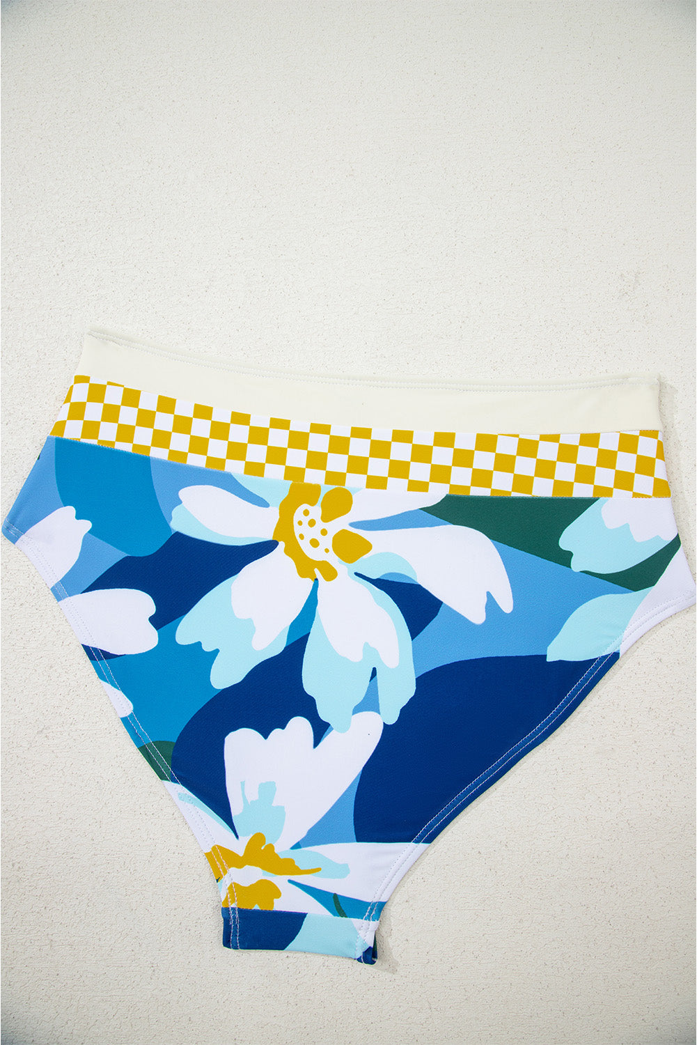 women's Green Floral Print Racerback Cutout High Waist 2pcs Bikini