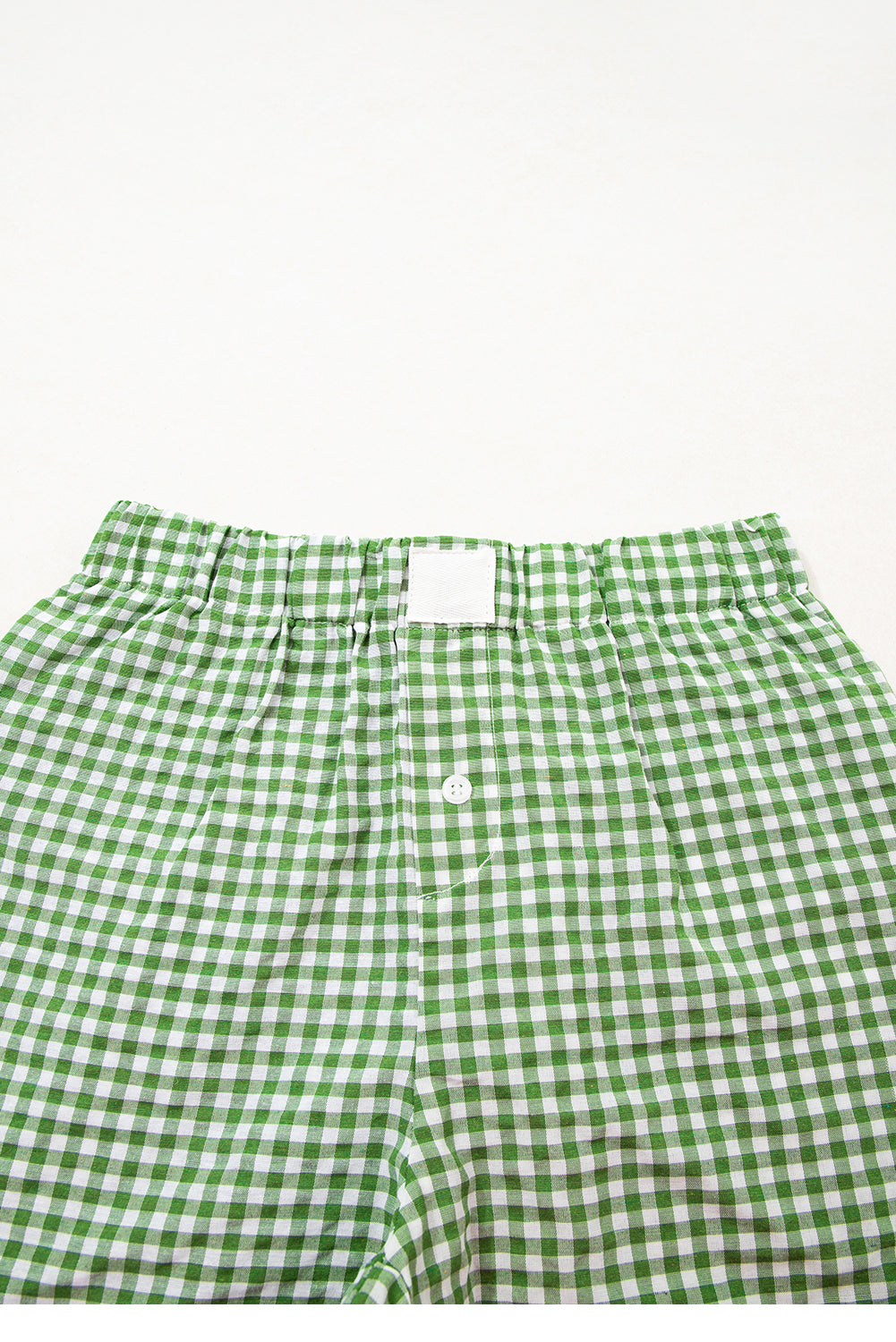 women's Fern Green Red Plaid Gingham Printed High Waist Shorts