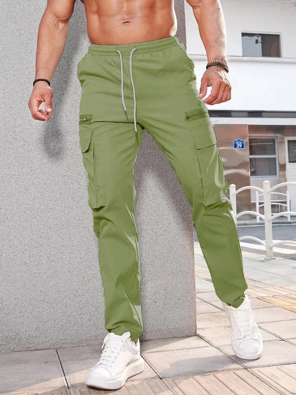 Men's new fashionable casual sports zipper decorative Pants