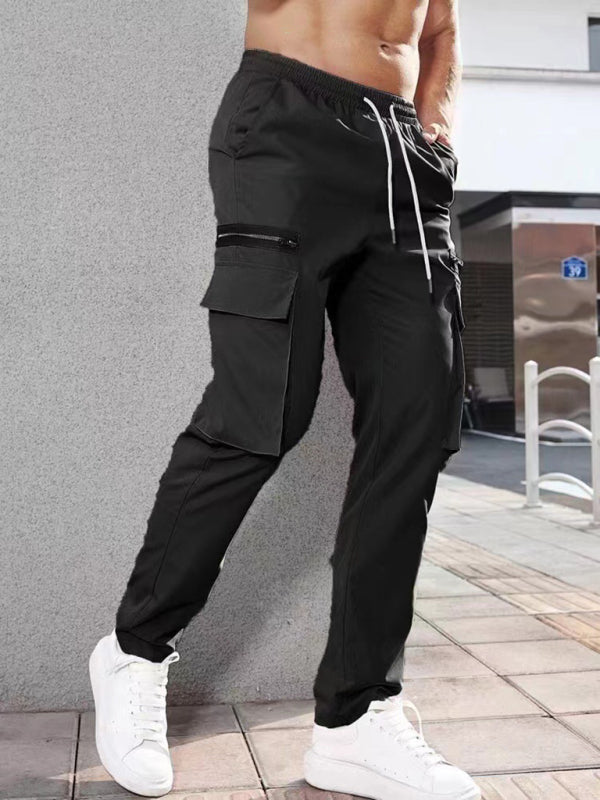 Men's new fashionable casual sports zipper decorative Pants