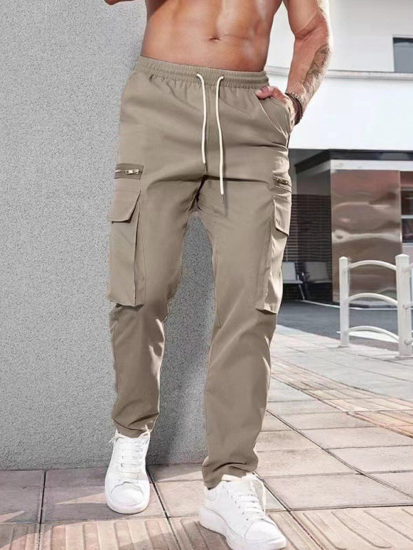 Men's new fashionable casual sports zipper decorative Pants