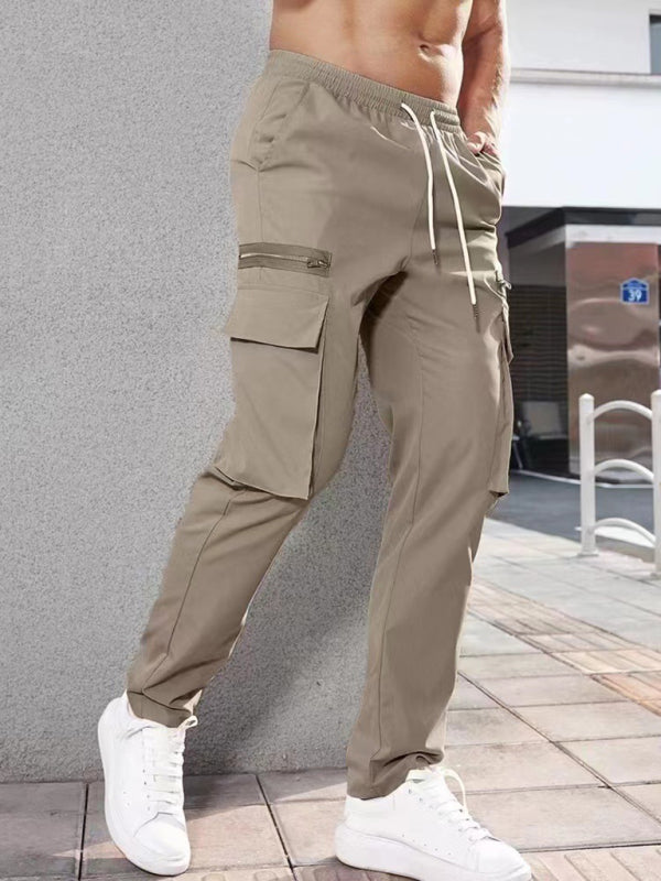 Men's new fashionable casual sports zipper decorative Pants