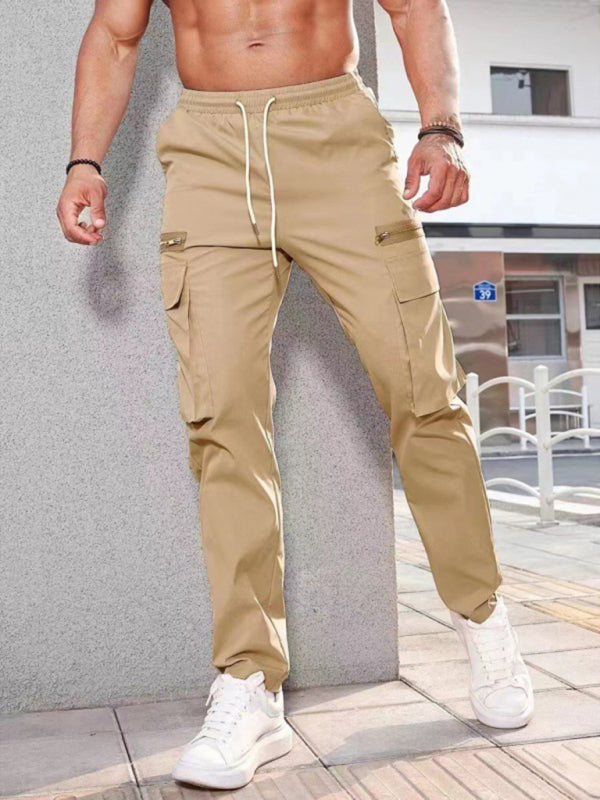 Men's new fashionable casual sports zipper decorative Pants