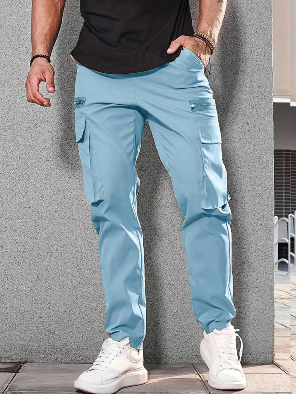 Men's new fashionable casual sports zipper decorative Pants