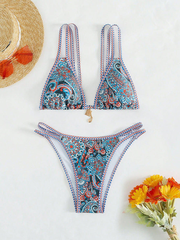 New women's Paisley floral print sexy strappy bikini