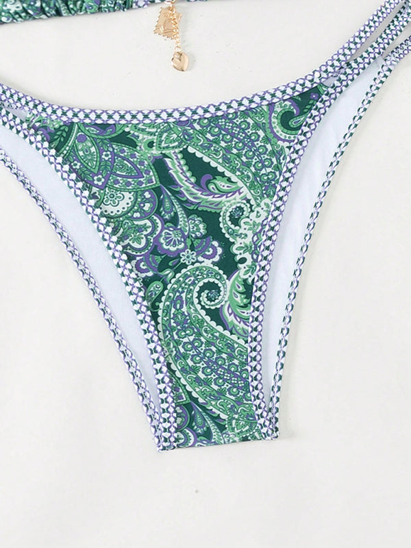 New women's Paisley floral print sexy strappy bikini