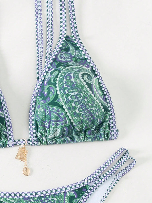 New women's Paisley floral print sexy strappy bikini