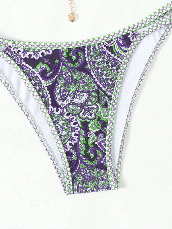 New women's Paisley floral print sexy strappy bikini