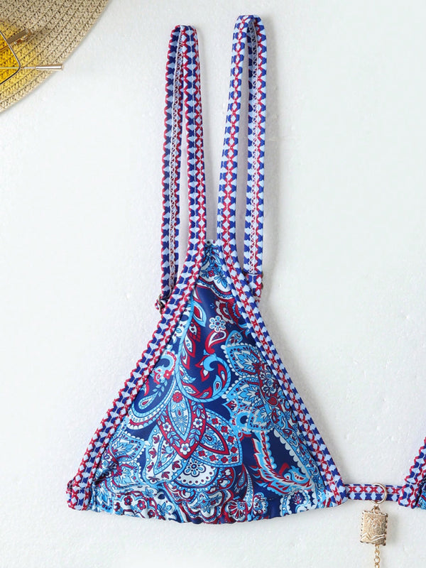 New women's Paisley floral print sexy strappy bikini