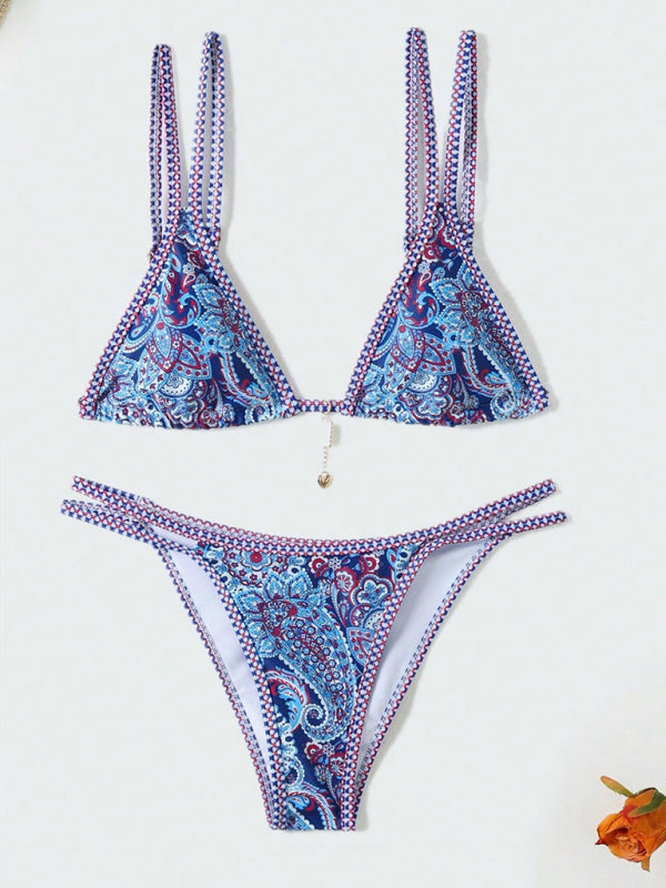 New women's Paisley floral print sexy strappy bikini